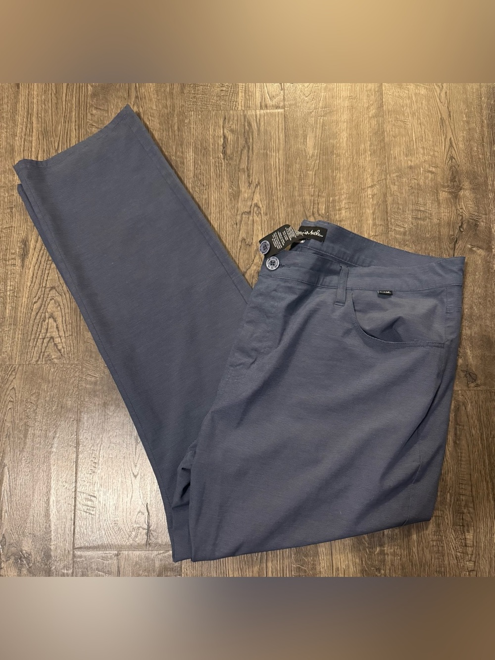 Travis Mathew Men's Blue Chino Pants Regular Fit Straight Leg Flat Front 42W